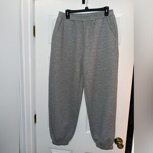 Kittenish Gray Quilted Joggers